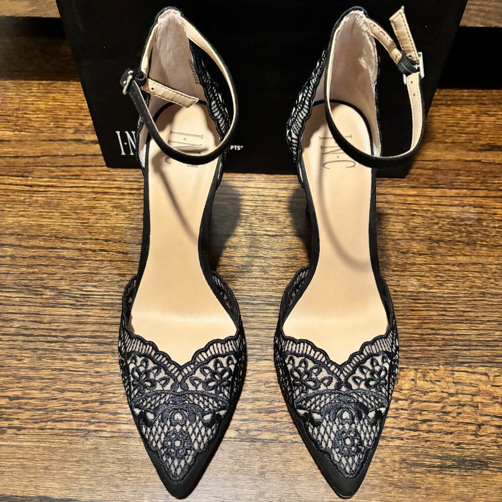 I.N.C. Women's Kinlee Two-Piece Pointed-Toe Dress Pumps Black SZ: 9M - Picture 2 of 16